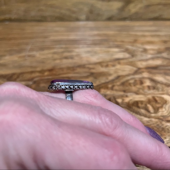 New sterling silver Botswana Agate ring Sz 7.5 It’s a gorgeous! Pink/purple. - Picture 3 of 6